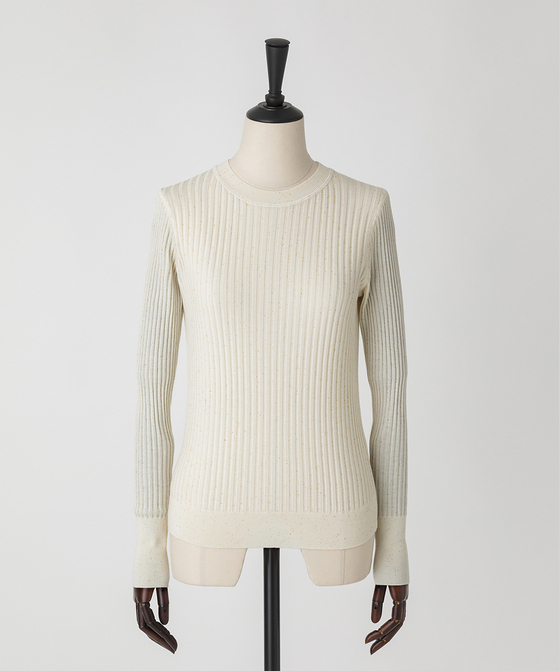 EAUVIRE モックネックリブプルオーバー ライトグレー