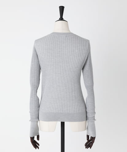 EAUVIRE モックネックリブプルオーバー ライトグレー