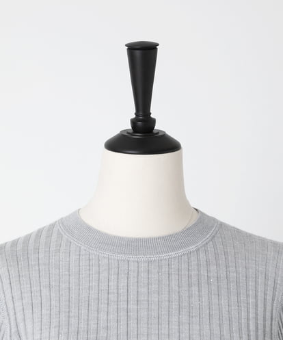 EAUVIRE モックネックリブプルオーバー ライトグレー