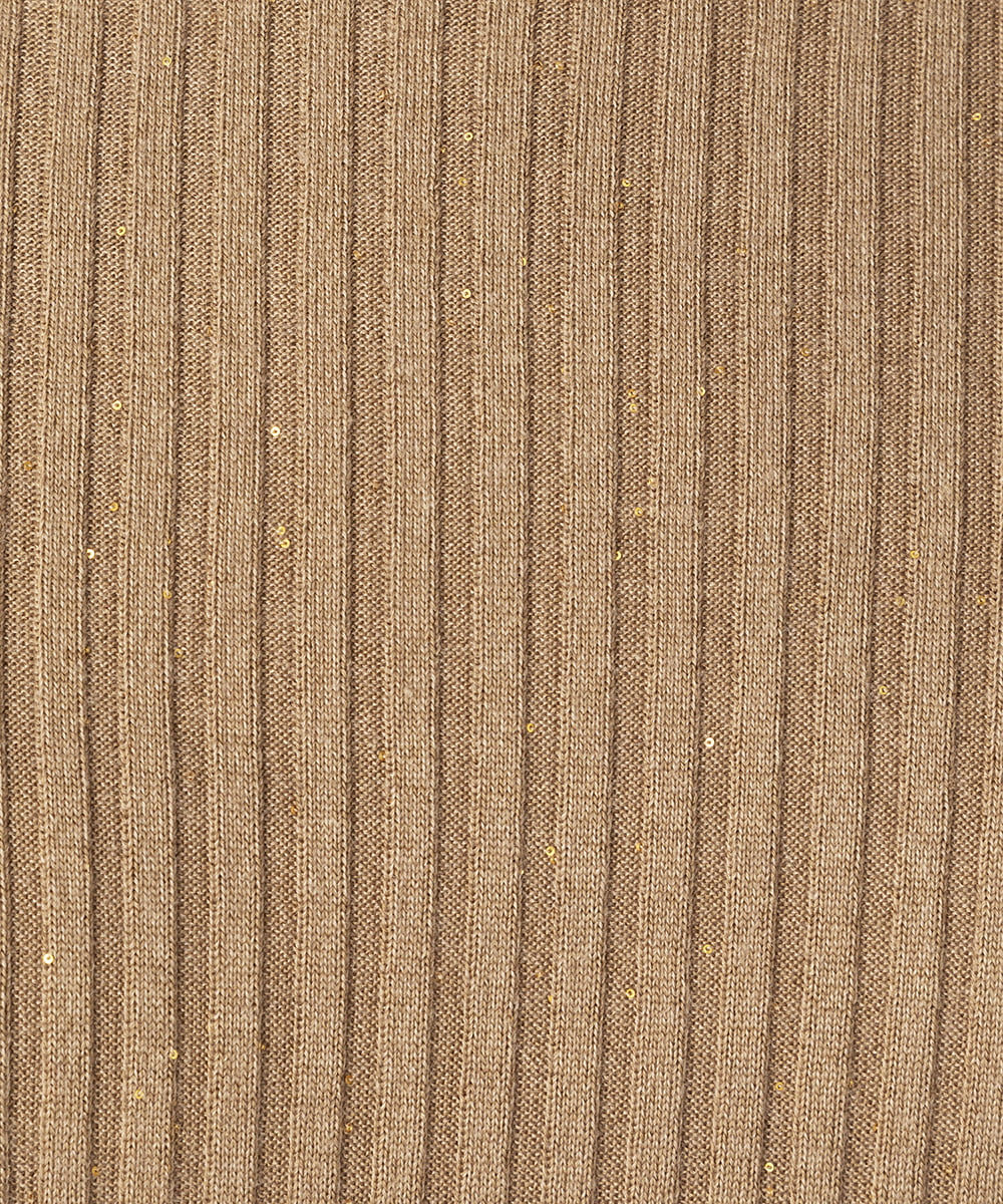 EAUVIRE モックネックリブプルオーバー ライトグレー