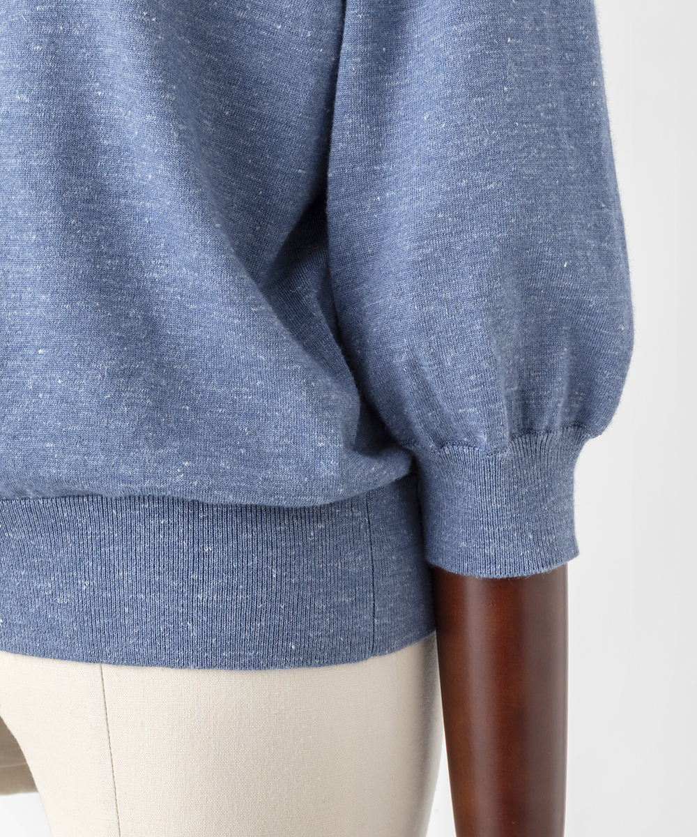 EAUVIRE カシミヤヘンプニュアンスポロ ライトブルー