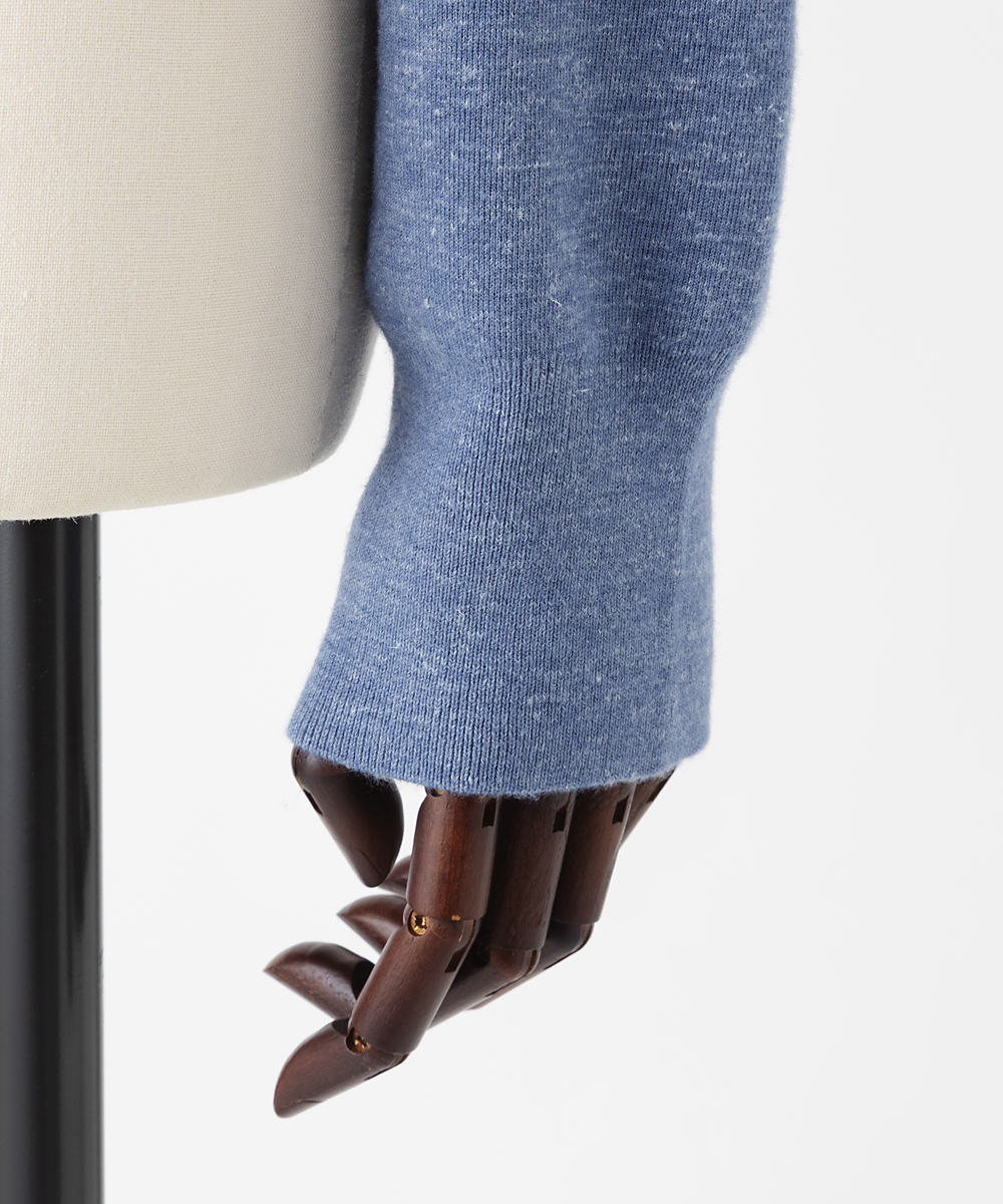 EAUVIRE カシミヤヘンプニュアンスポロ ライトブルー