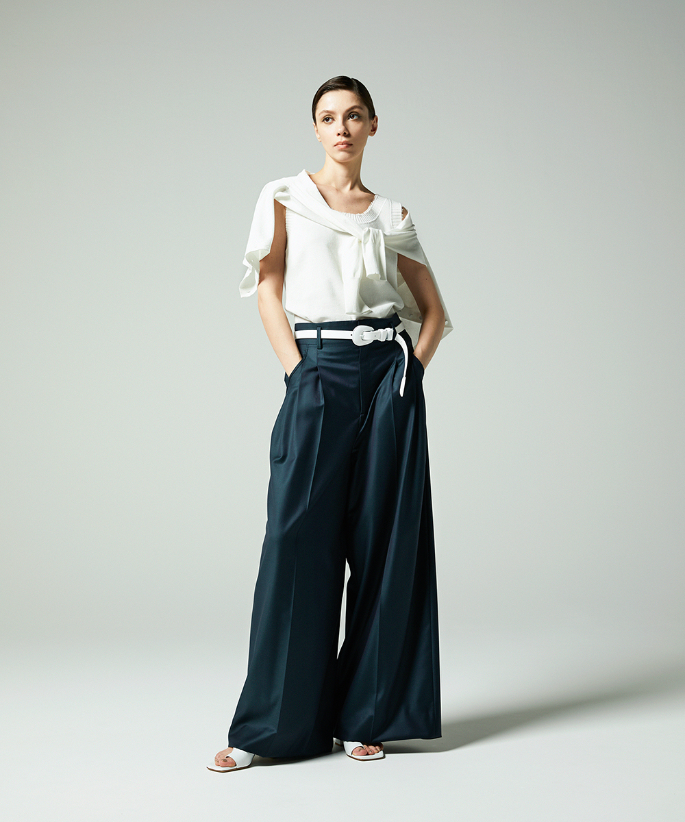 EAUVIRE コットンリネンニットタンク ホワイト