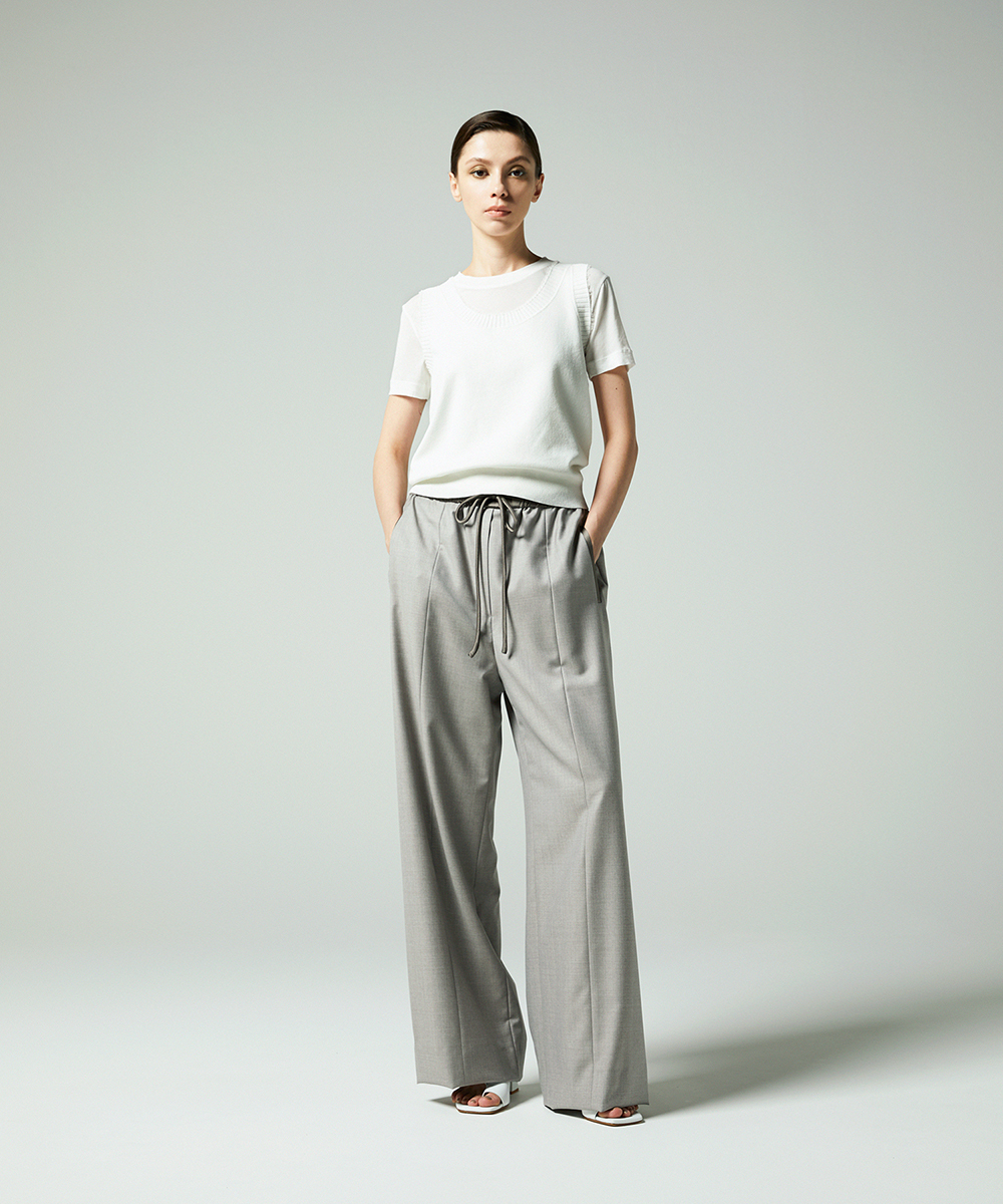 EAUVIRE コットンリネンニットタンク ホワイト