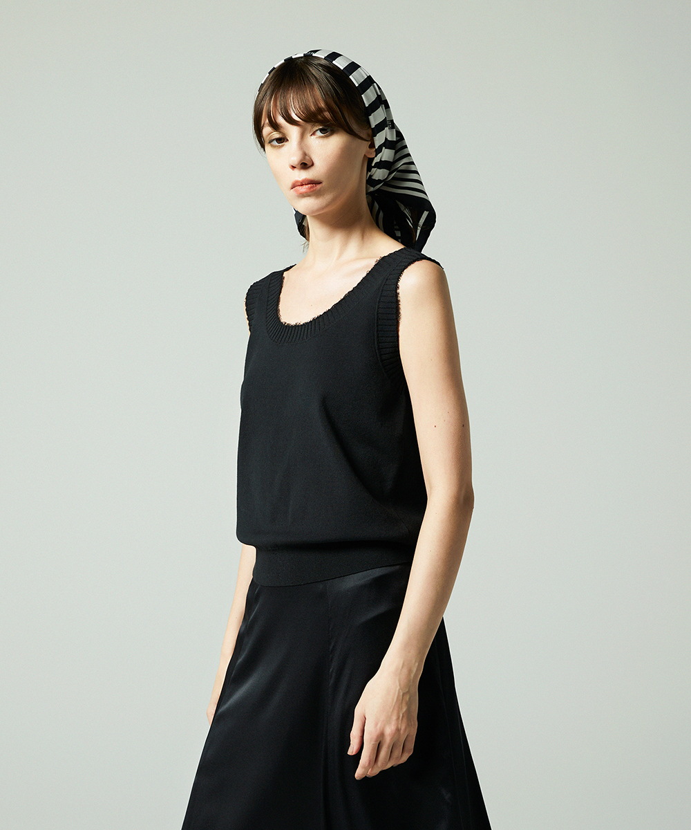 EAUVIRE コットンリネンニットタンク ホワイト