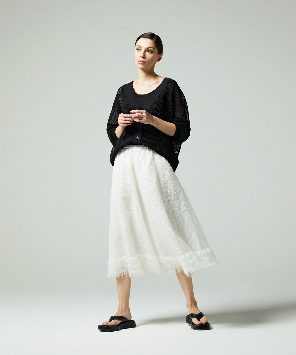 EAUVIRE コットンリネンニットタンク ホワイト