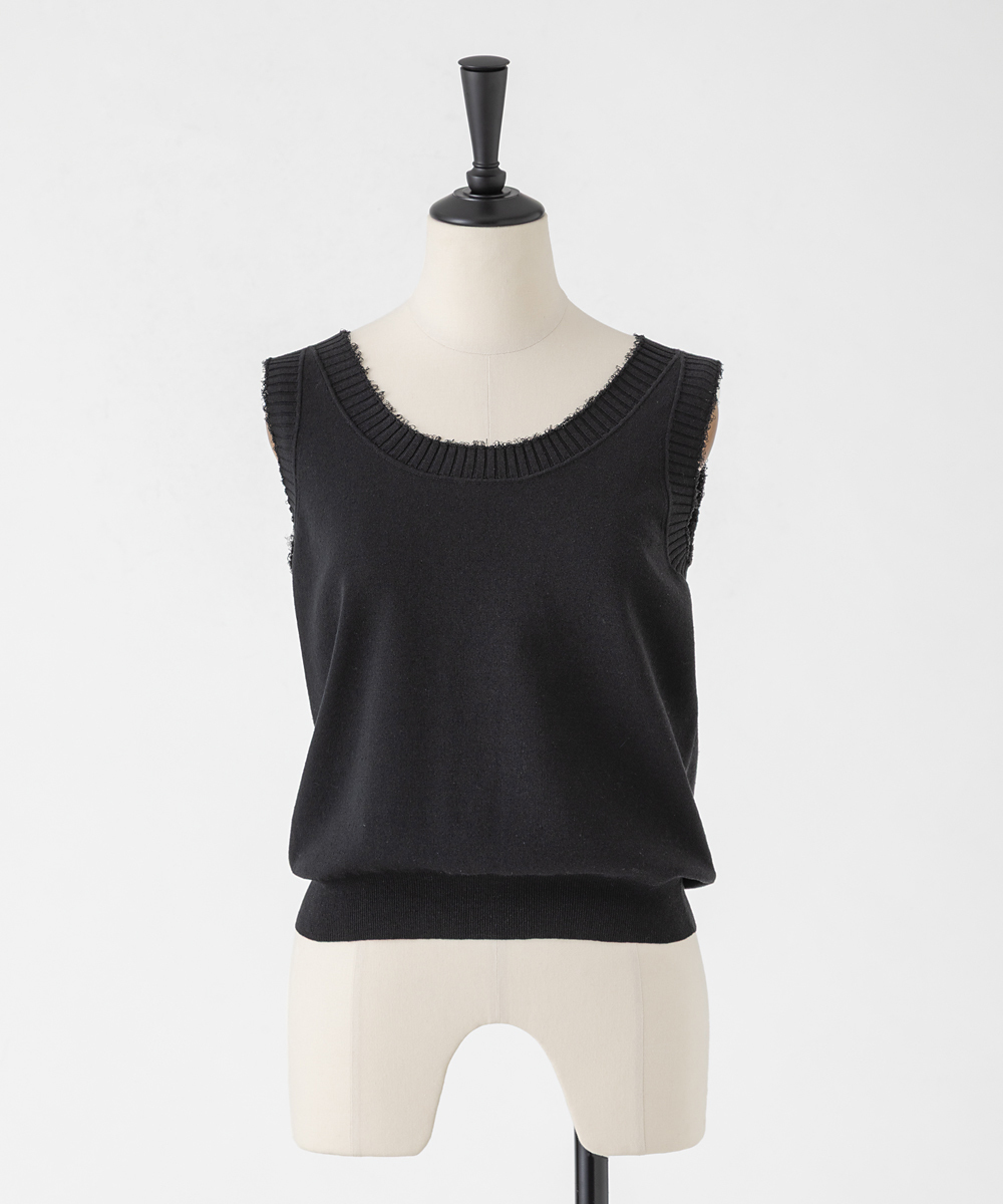 EAUVIRE コットンリネンニットタンク ホワイト