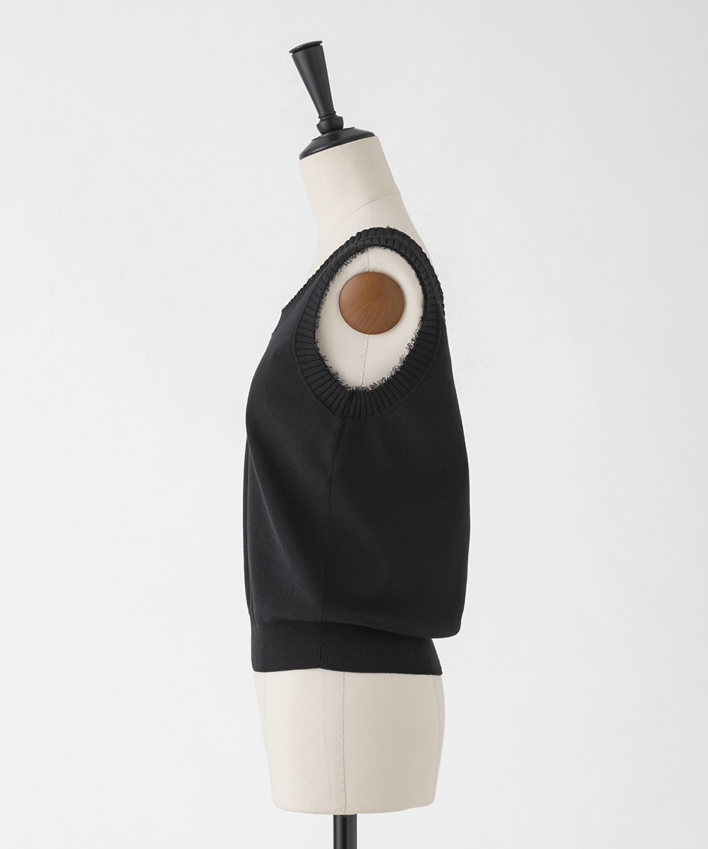 EAUVIRE コットンリネンニットタンク ホワイト