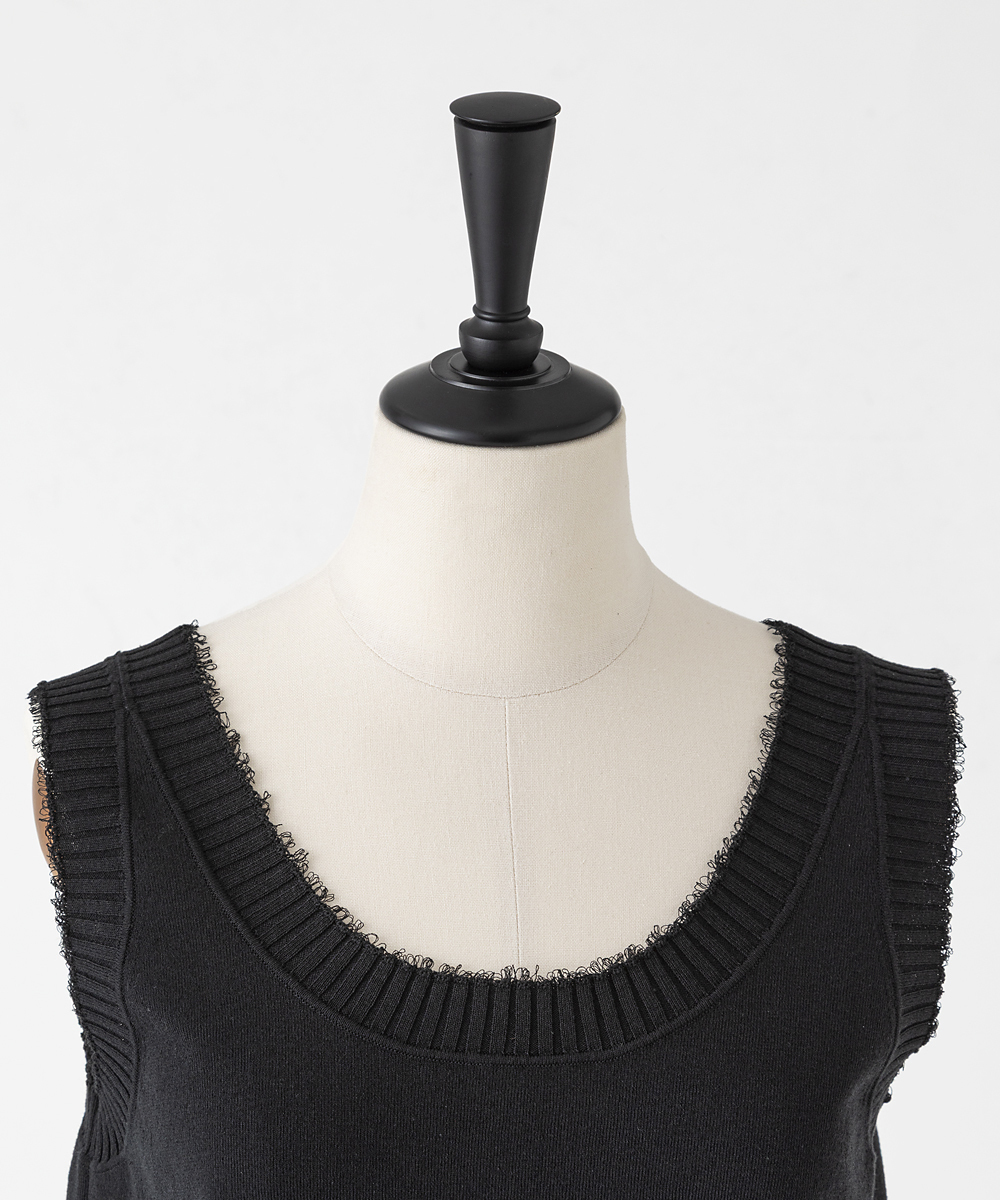 EAUVIRE コットンリネンニットタンク ホワイト