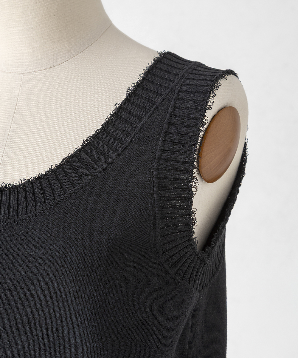 EAUVIRE コットンリネンニットタンク ホワイト