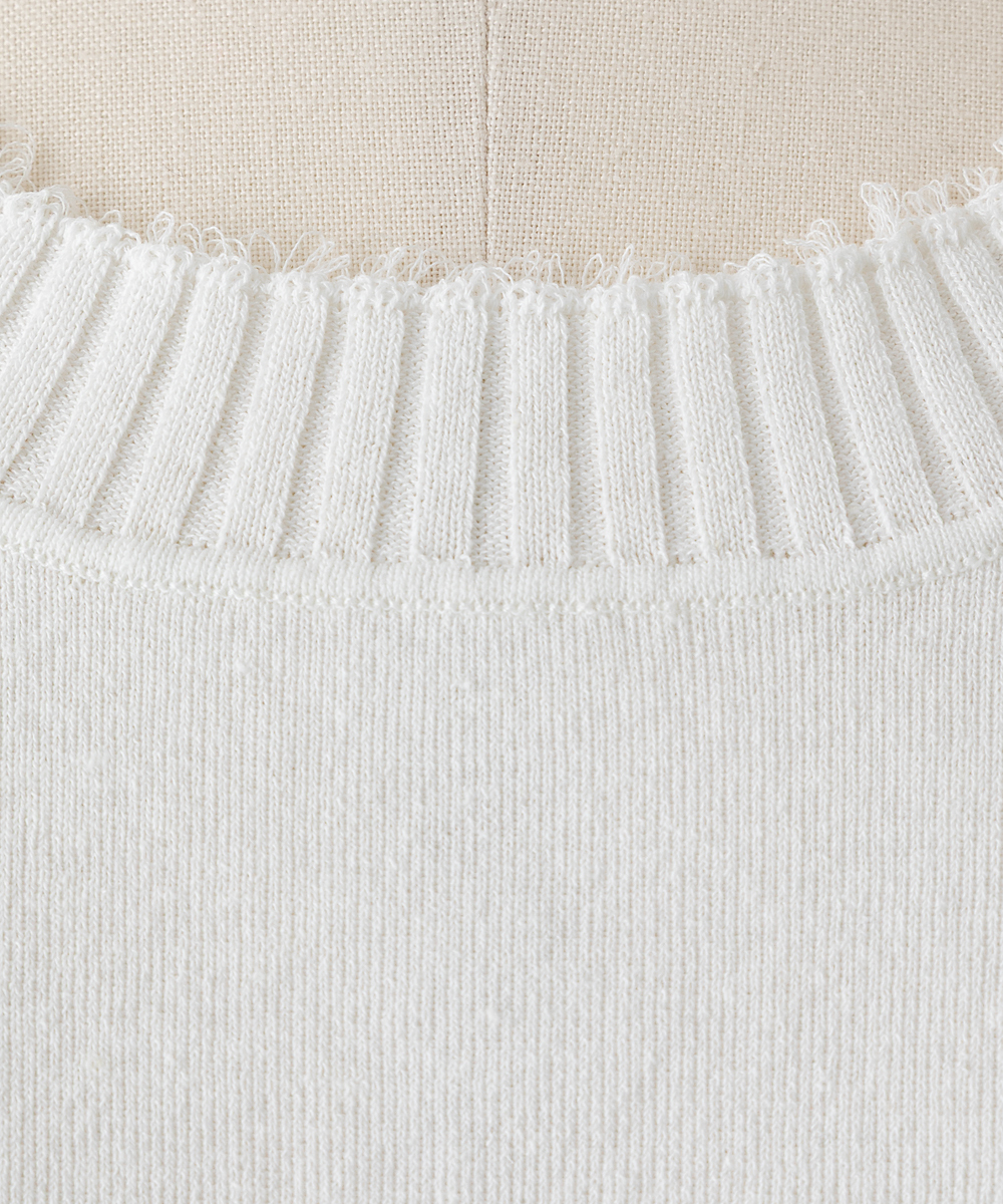 EAUVIRE コットンリネンニットタンク ホワイト