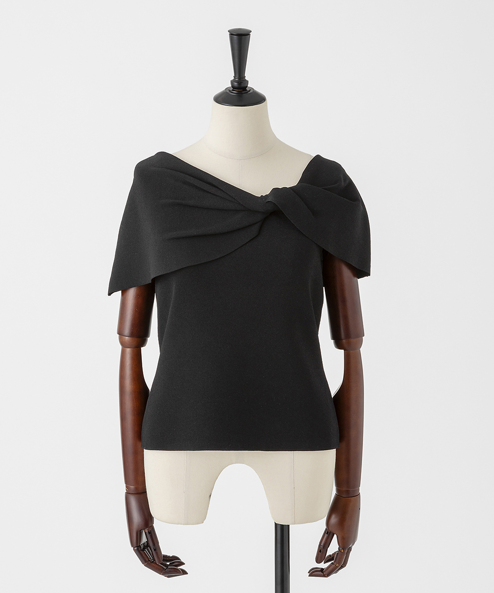 EAUVIRE ツイストケーププルオーバー ブラック