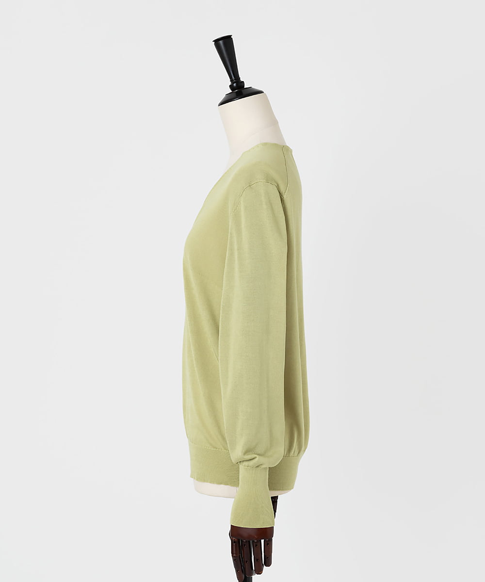 EAUVIRE フィラメントシルクVネックプルオーバー イエロー