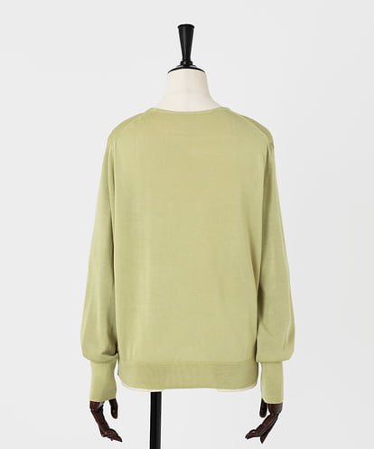 EAUVIRE フィラメントシルクVネックプルオーバー イエロー