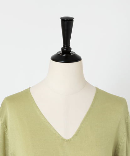 EAUVIRE フィラメントシルクVネックプルオーバー イエロー