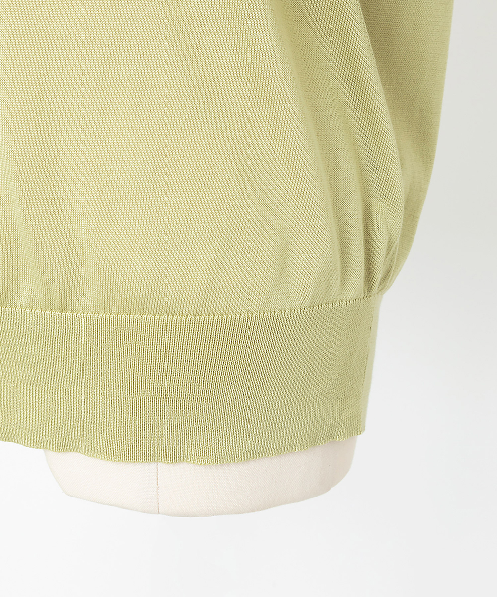 EAUVIRE フィラメントシルクVネックプルオーバー イエロー