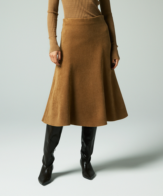 EAUVIRE フレアスカート ベージュ