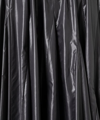 EAUVIRE レザーライクタフタボリュームスカート ブラック