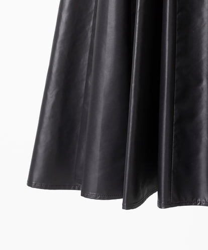 EAUVIRE レザーライクタフタボリュームスカート ブラック