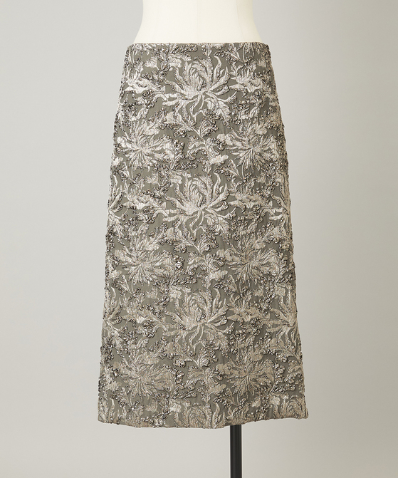 EAUVIRE ジャカードスカート グレー