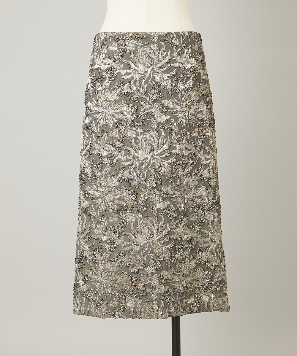 EAUVIRE ジャカードスカート グレー