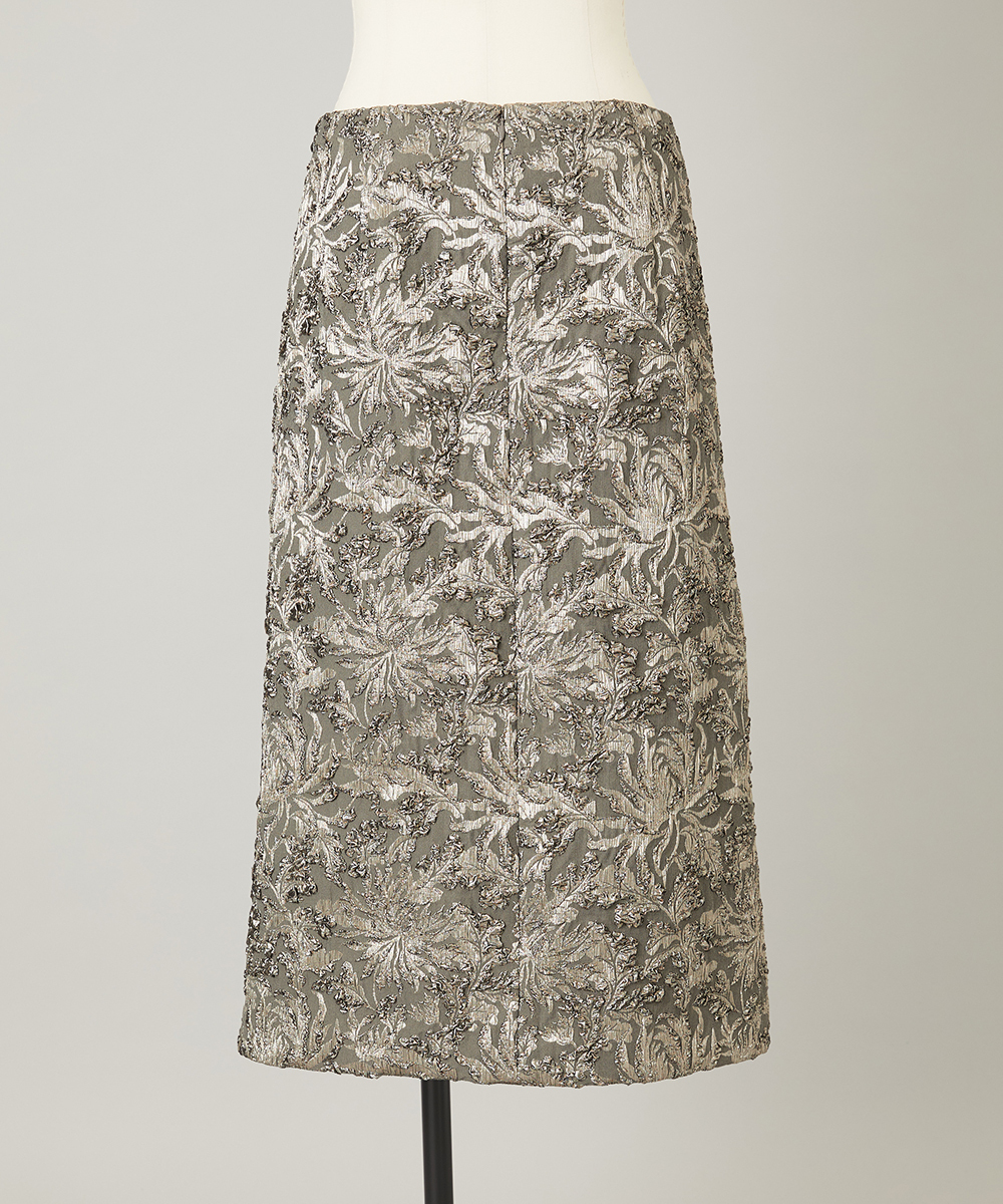 EAUVIRE ジャカードスカート グレー