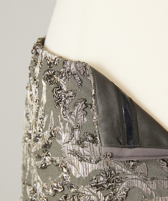 EAUVIRE ジャカードスカート グレー