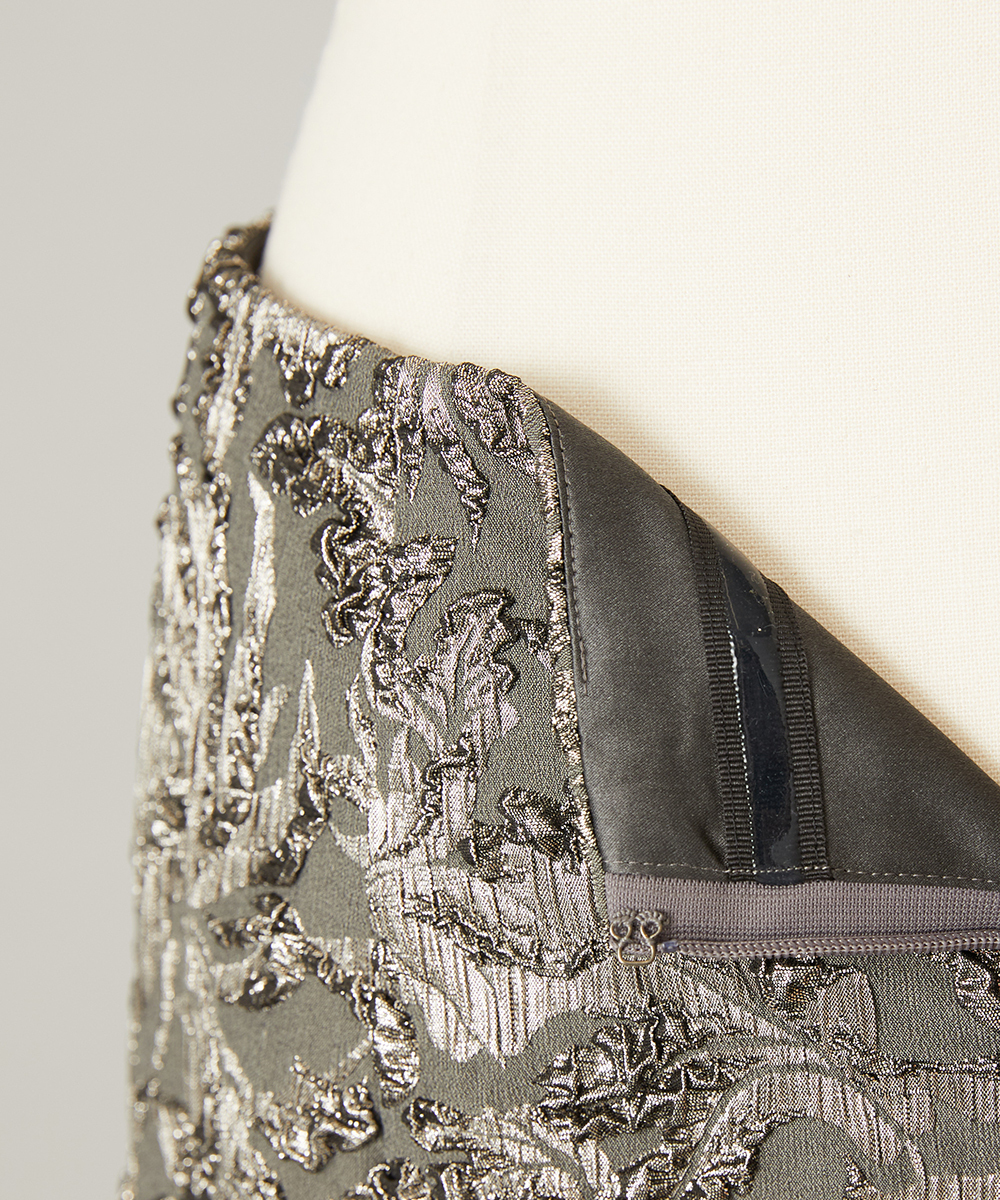 EAUVIRE ジャカードスカート グレー