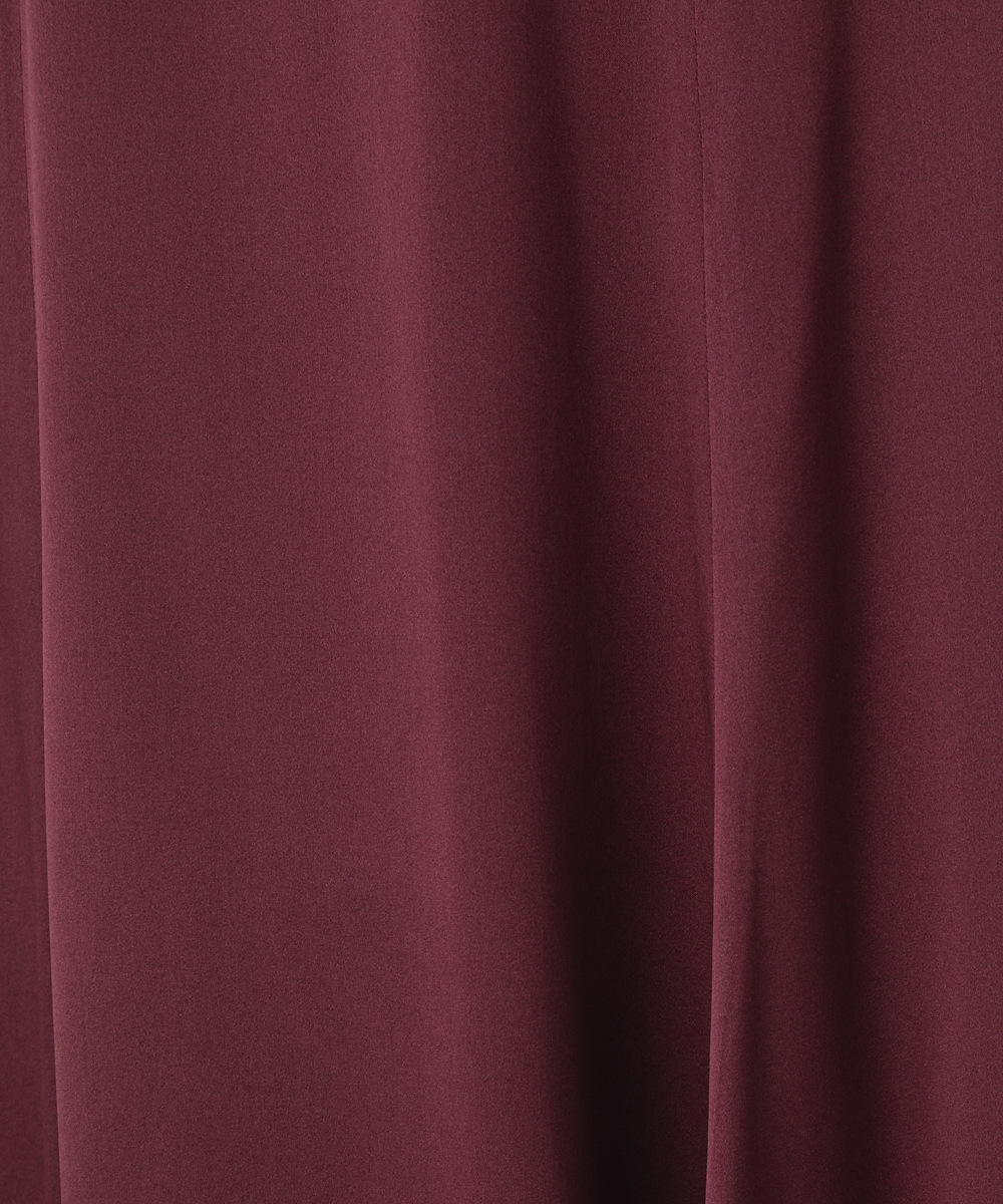 EAUVIRE ウォッシャブルシルクスカート バーガンディ