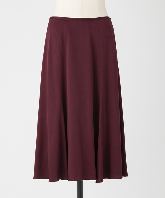 EAUVIRE ウォッシャブルシルクスカート バーガンディ