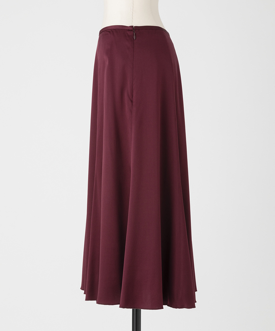 EAUVIRE ウォッシャブルシルクスカート バーガンディ