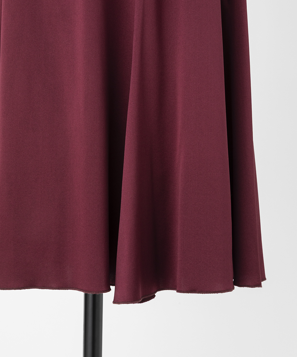 EAUVIRE ウォッシャブルシルクスカート バーガンディ