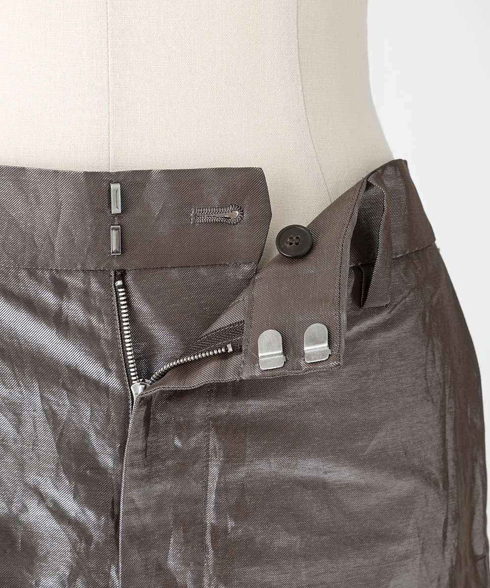 EAUVIRE シャイニーバックフレアスカート ブラウン