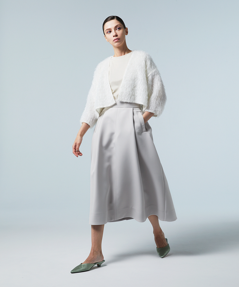 EAUVIRE ラウンドフォルムスカート ライトグレー