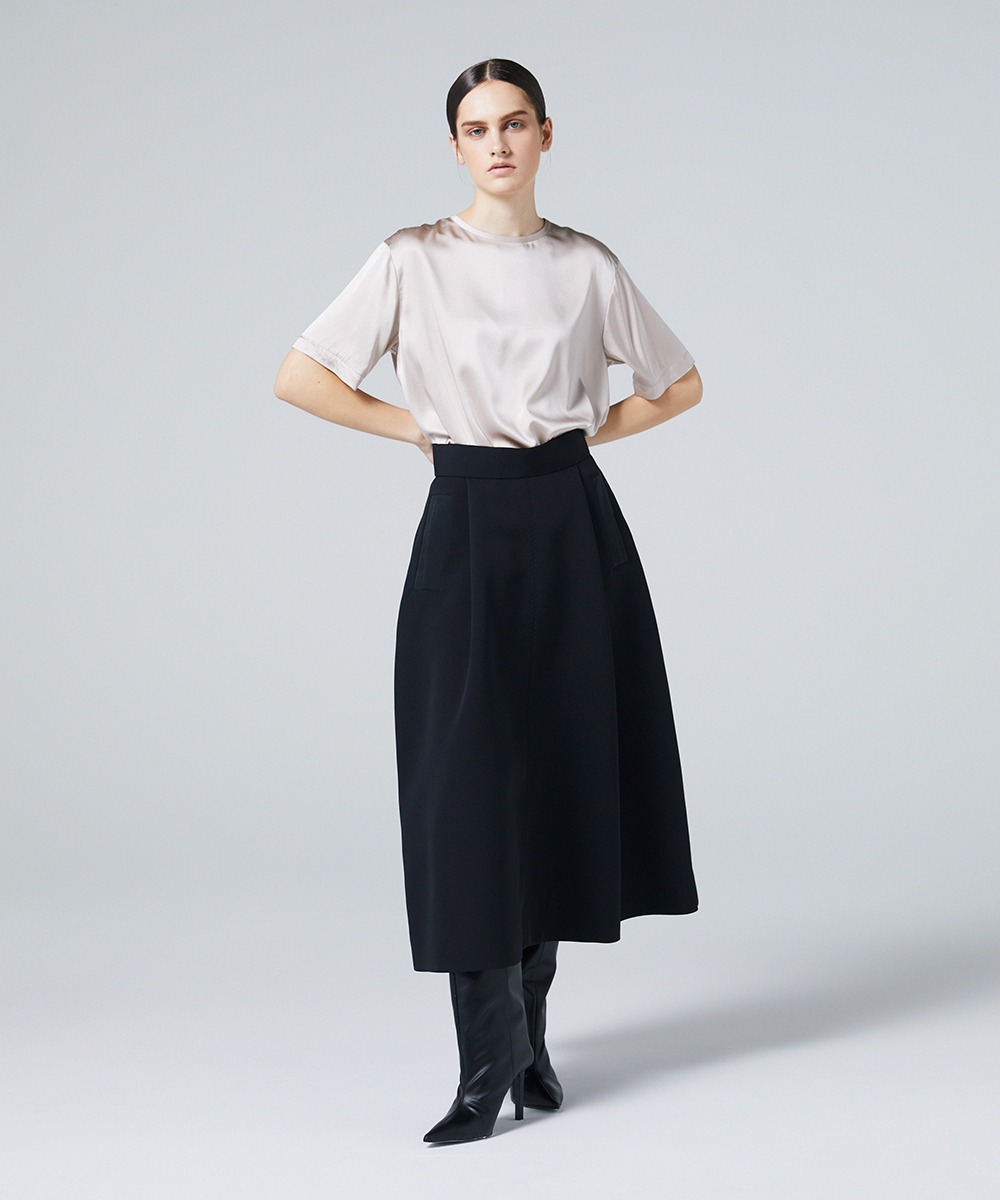 EAUVIRE ラウンドフォルムスカート ブラック