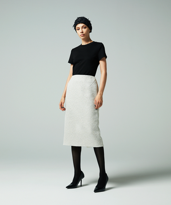 EAUVIRE ストレートスカート ライトグレー