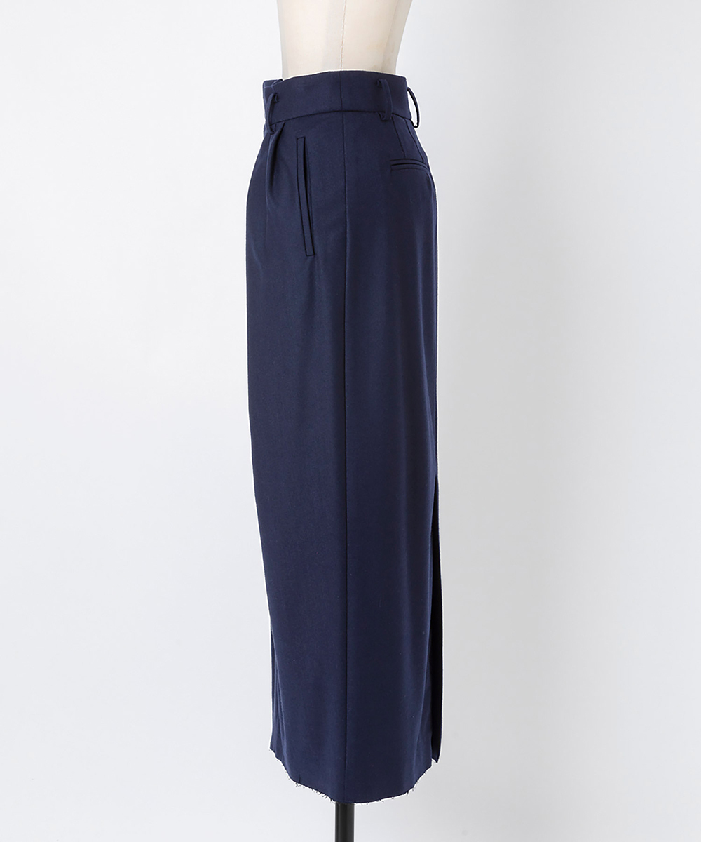 EAUVIRE トラウザー風ストレートスカート ネイビー