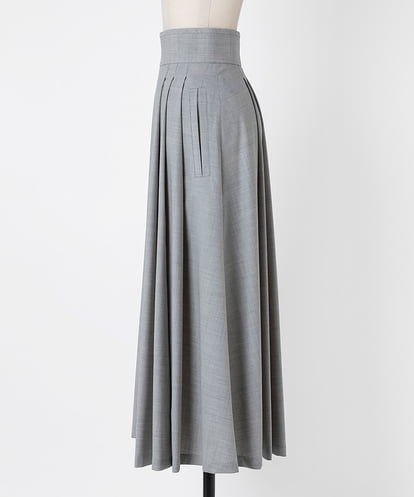 EAUVIRE ソフトプリーツロングスカート ライトグレー