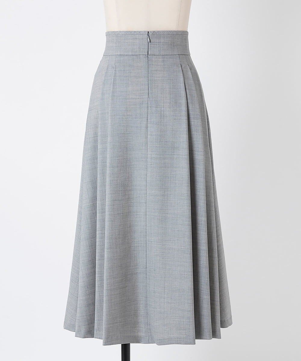 EAUVIRE ソフトプリーツロングスカート ライトグレー