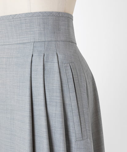 EAUVIRE ソフトプリーツロングスカート ライトグレー