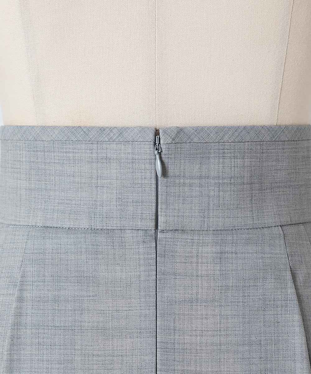 EAUVIRE ソフトプリーツロングスカート ライトグレー