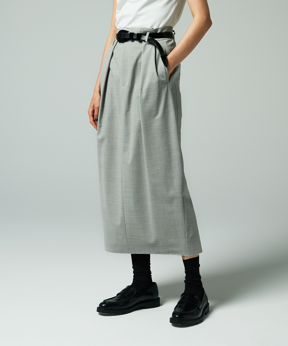EAUVIRE トラウザー風ストレートスカート ライトグレー