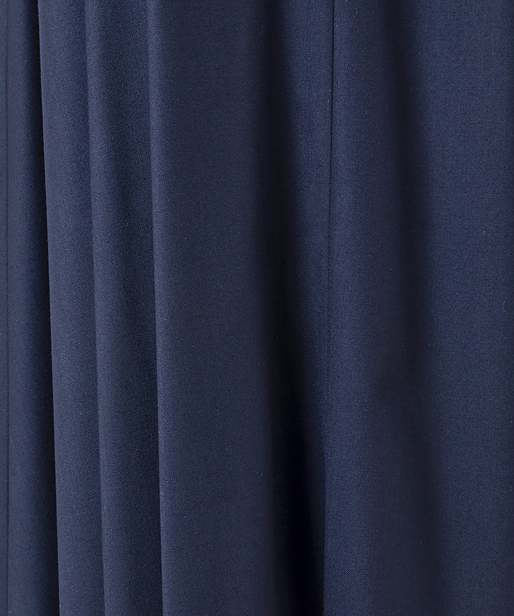 EAUVIRE ソフトプリーツロングスカート ネイビー