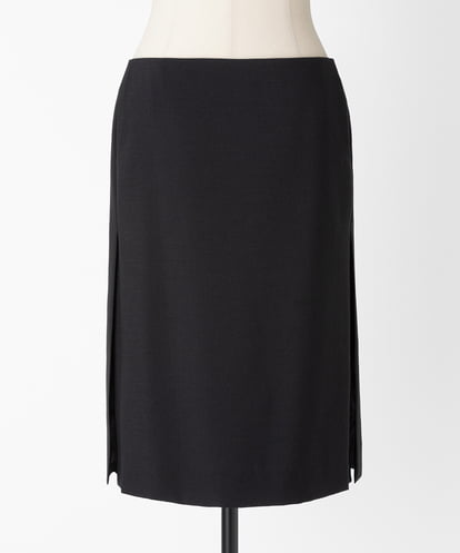 EAUVIRE サイドプリーツスカート ブラック