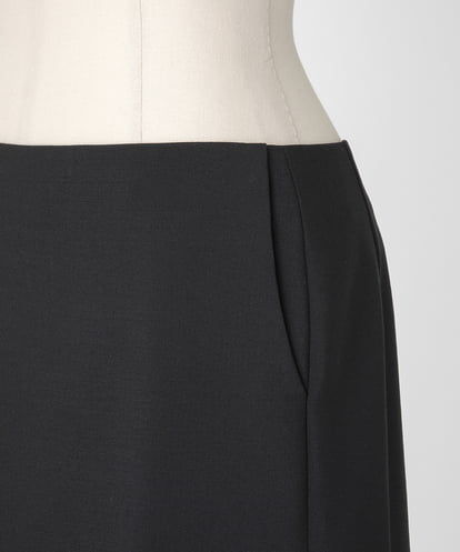 EAUVIRE サイドプリーツスカート ブラック