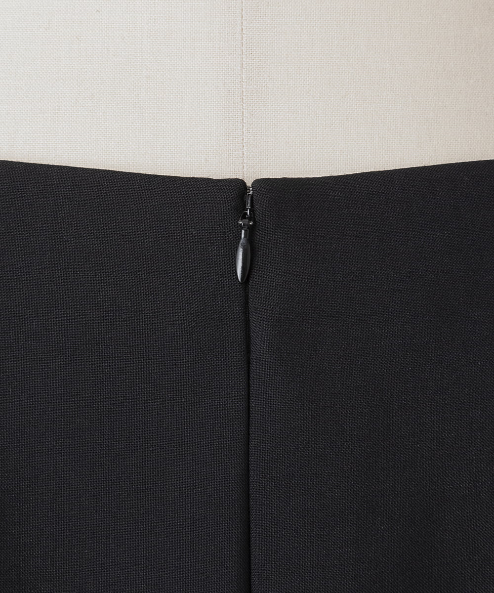 EAUVIRE サイドプリーツスカート ブラック