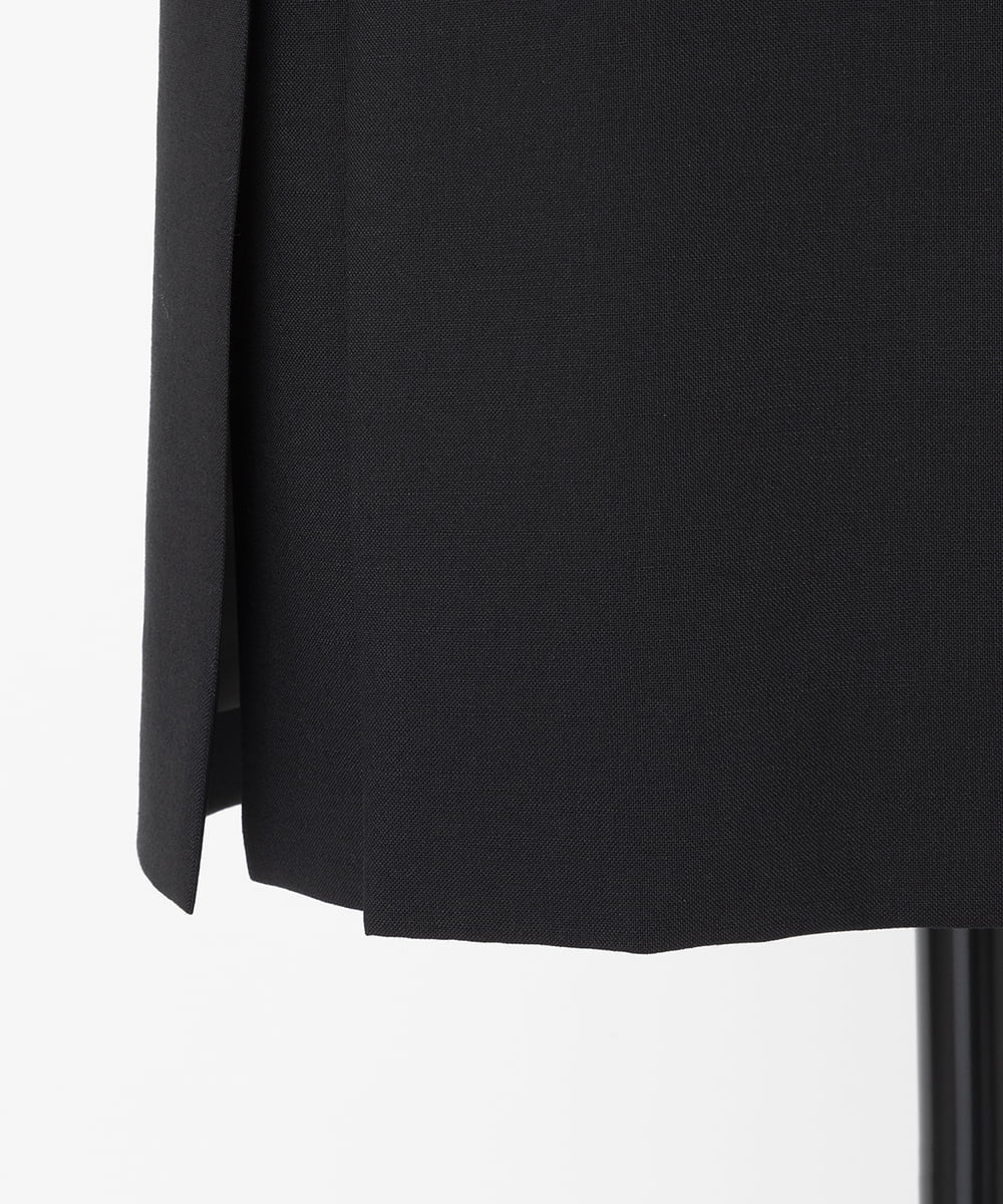 EAUVIRE サイドプリーツスカート ブラック