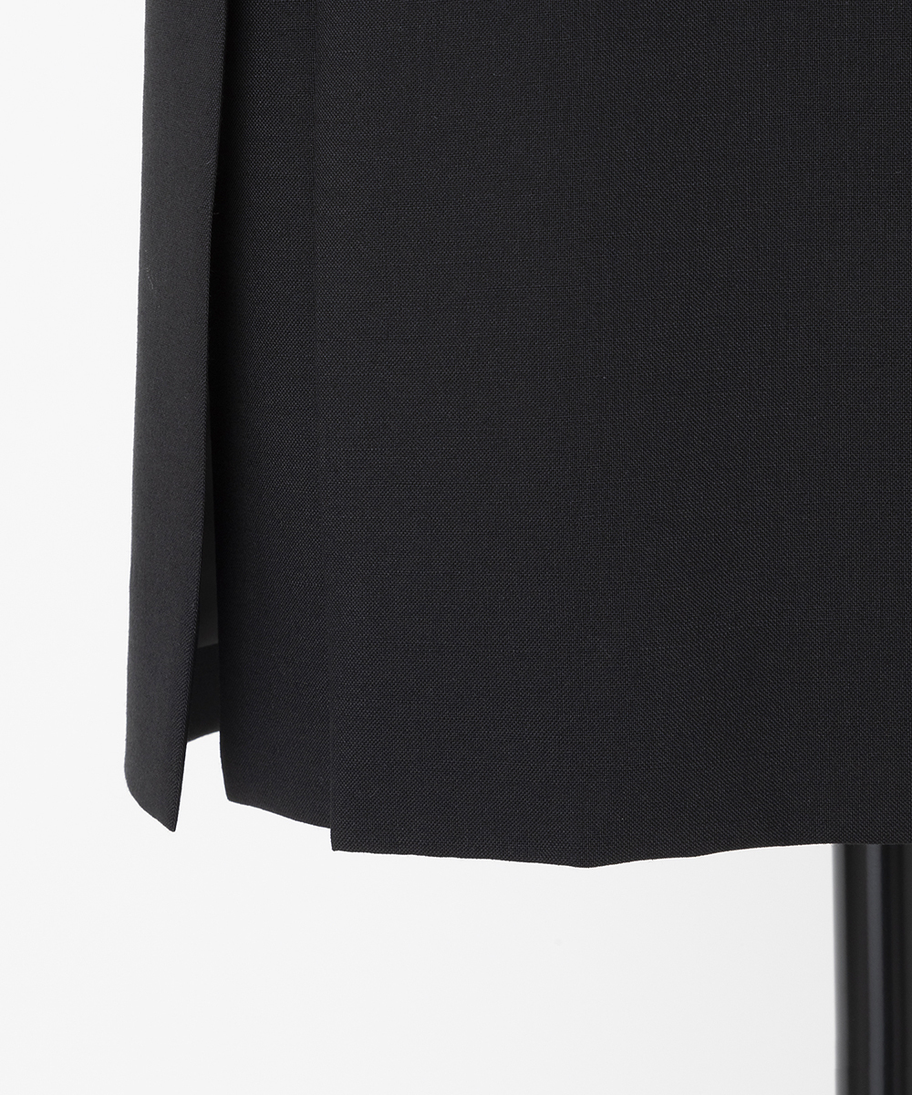 EAUVIRE サイドプリーツスカート ブラック