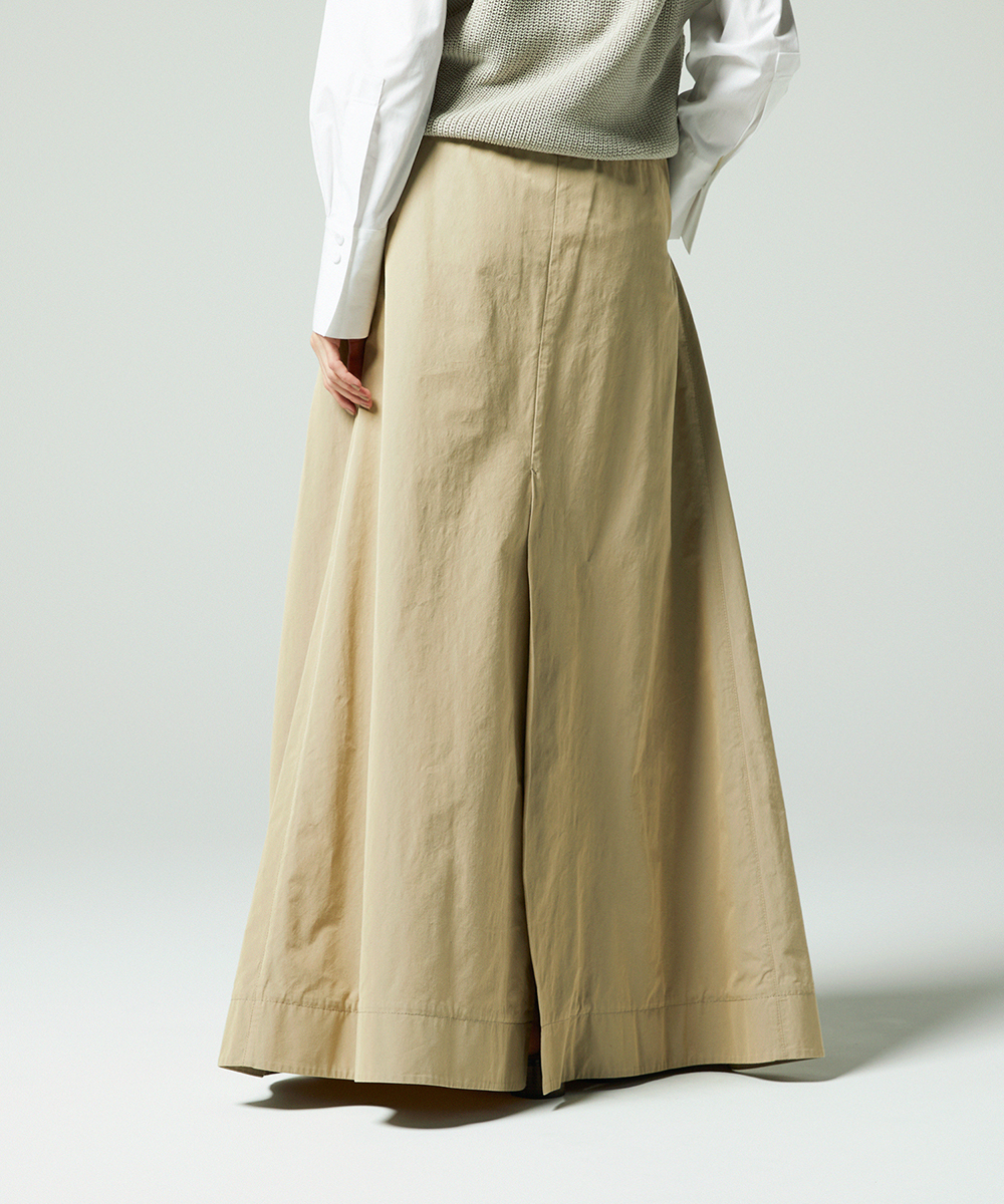 EAUVIRE ワイドタックロングスカート ベージュ
