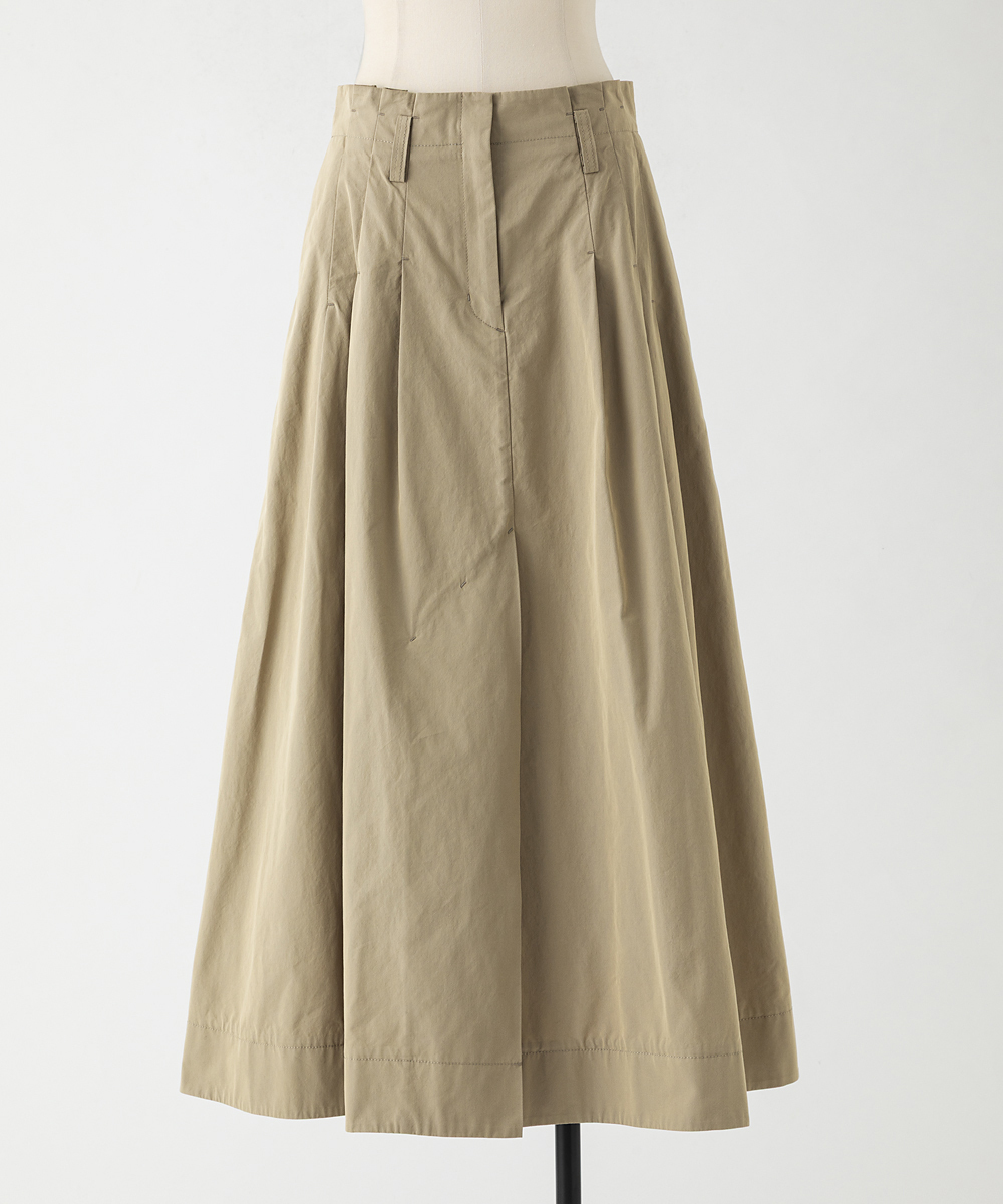 EAUVIRE ワイドタックロングスカート ベージュ